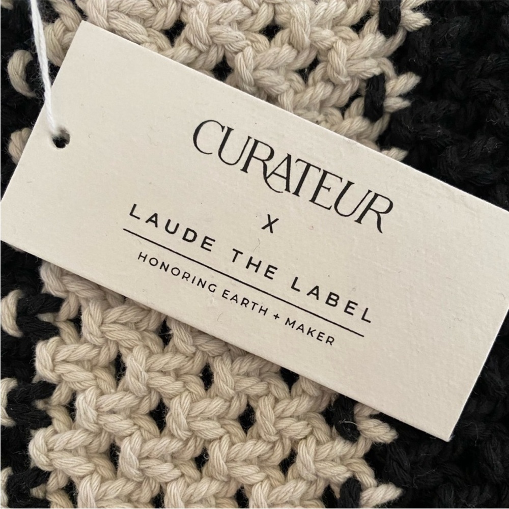 NWT Laude The Label Curateur The Gabby Macrame Off White & black - Picture 10 of 13